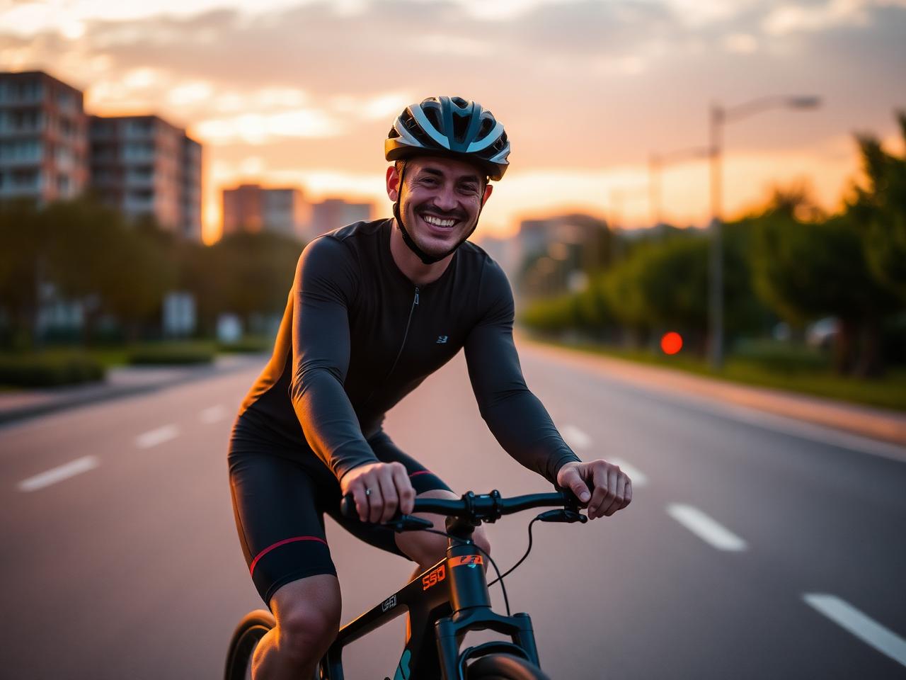 Pendler bei Sonnenuntergang