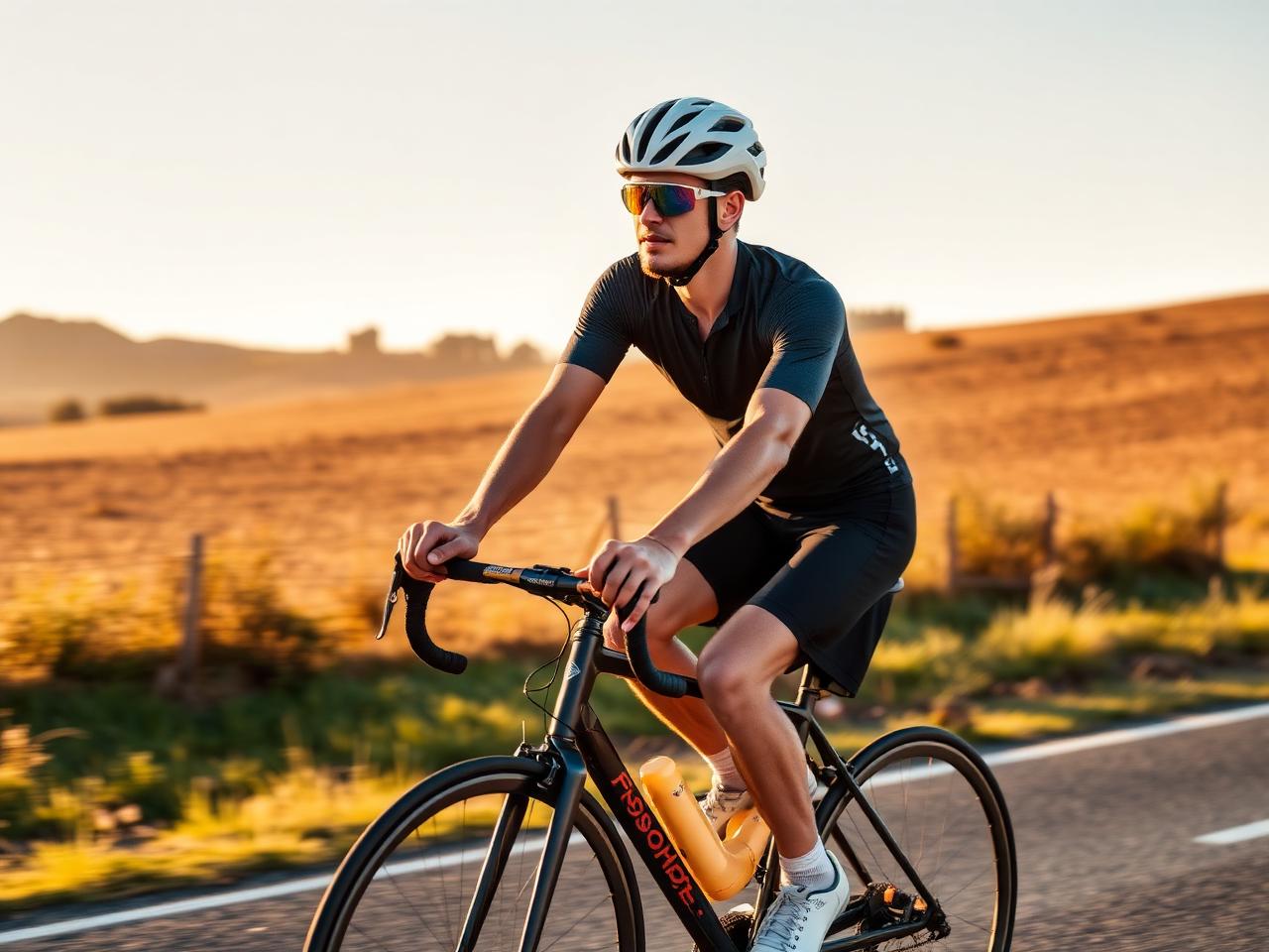 Radfahrer auf der Landstraße